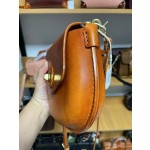 Handmade, thickened oil-waxed vegetable-tanned leather mobile phone shoulder/crossbody bag